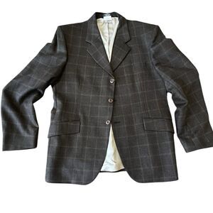 Grand Prix Wool Blazer 44R Plaid 100% Wool Men’s Show Coat Equestrian Jacket
